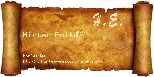 Hirter Enikő névjegykártya